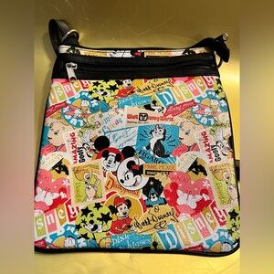 Disney Parks Mickey Mouse Exclusive Classic Collage Pattern Crossbody Handbag